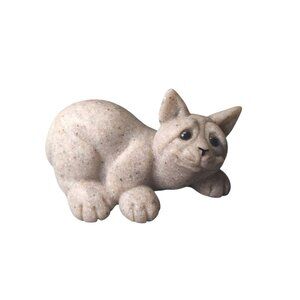 Quarry Critters Cat Cameron 2000 Figurine Resin Stone Vintage Kitty Smile Face